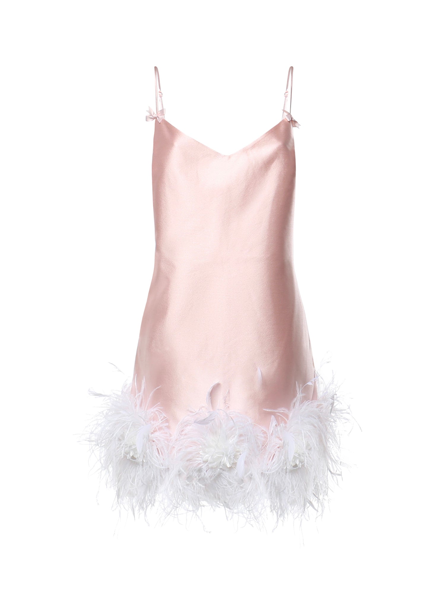 Abiti PINK TAFFETA FEATHER MINI DRESS AW26 006S P PINK SELF-PORTRAIT