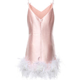 Abiti PINK TAFFETA FEATHER MINI DRESS AW26 006S P PINK SELF-PORTRAIT