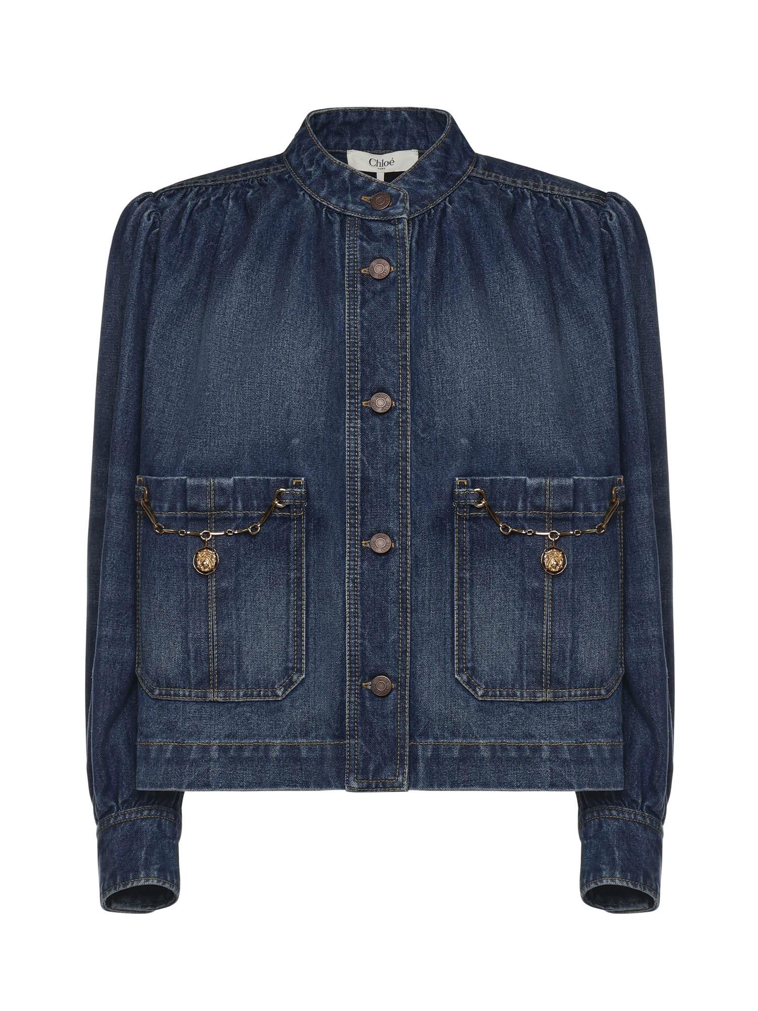 Giacca arricciata in denim CH26SDV09258 4A1 CHLOÉ 