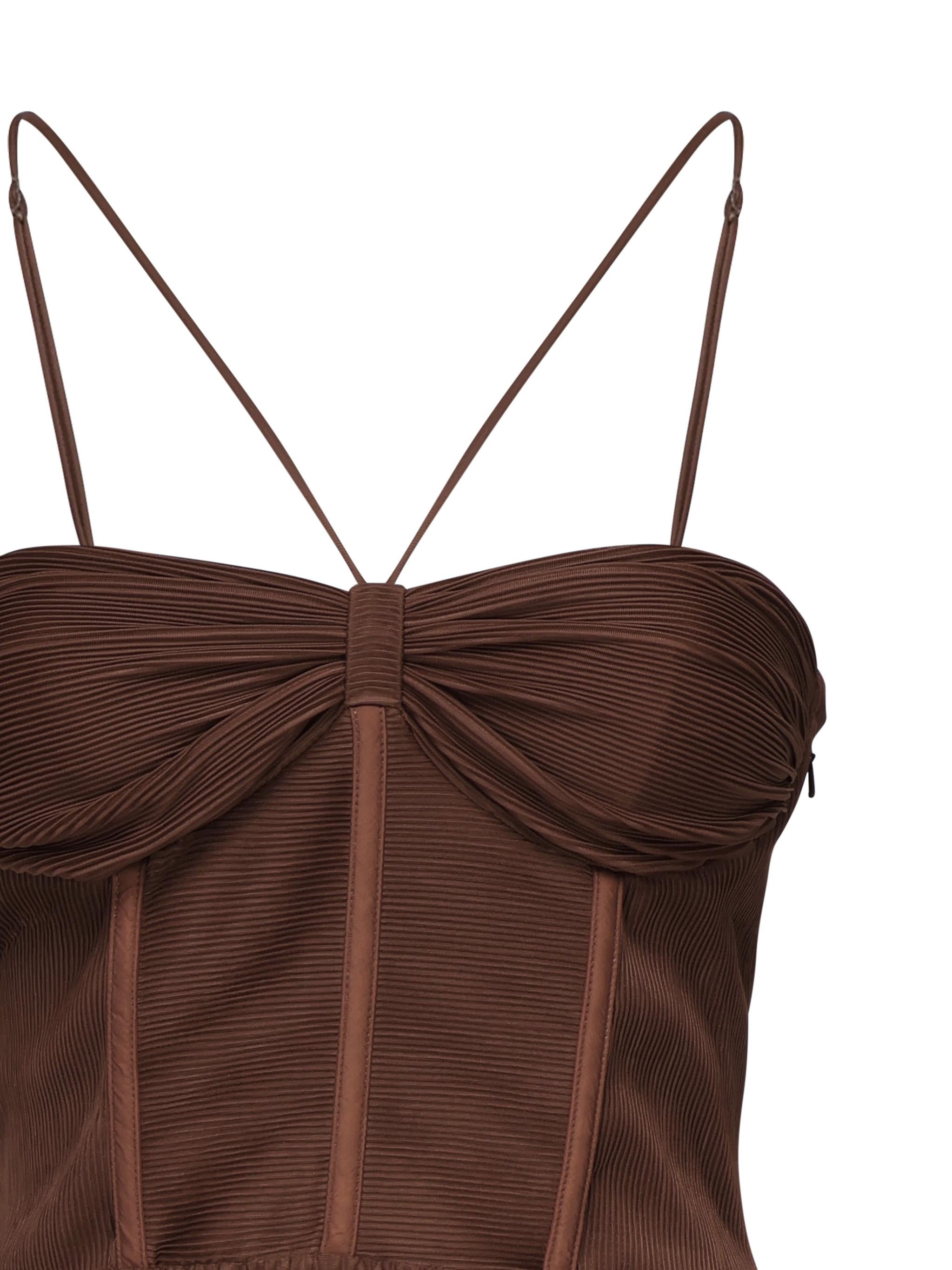 Abito bustier in jersey plissè 104994 A2DML98 PINKO 