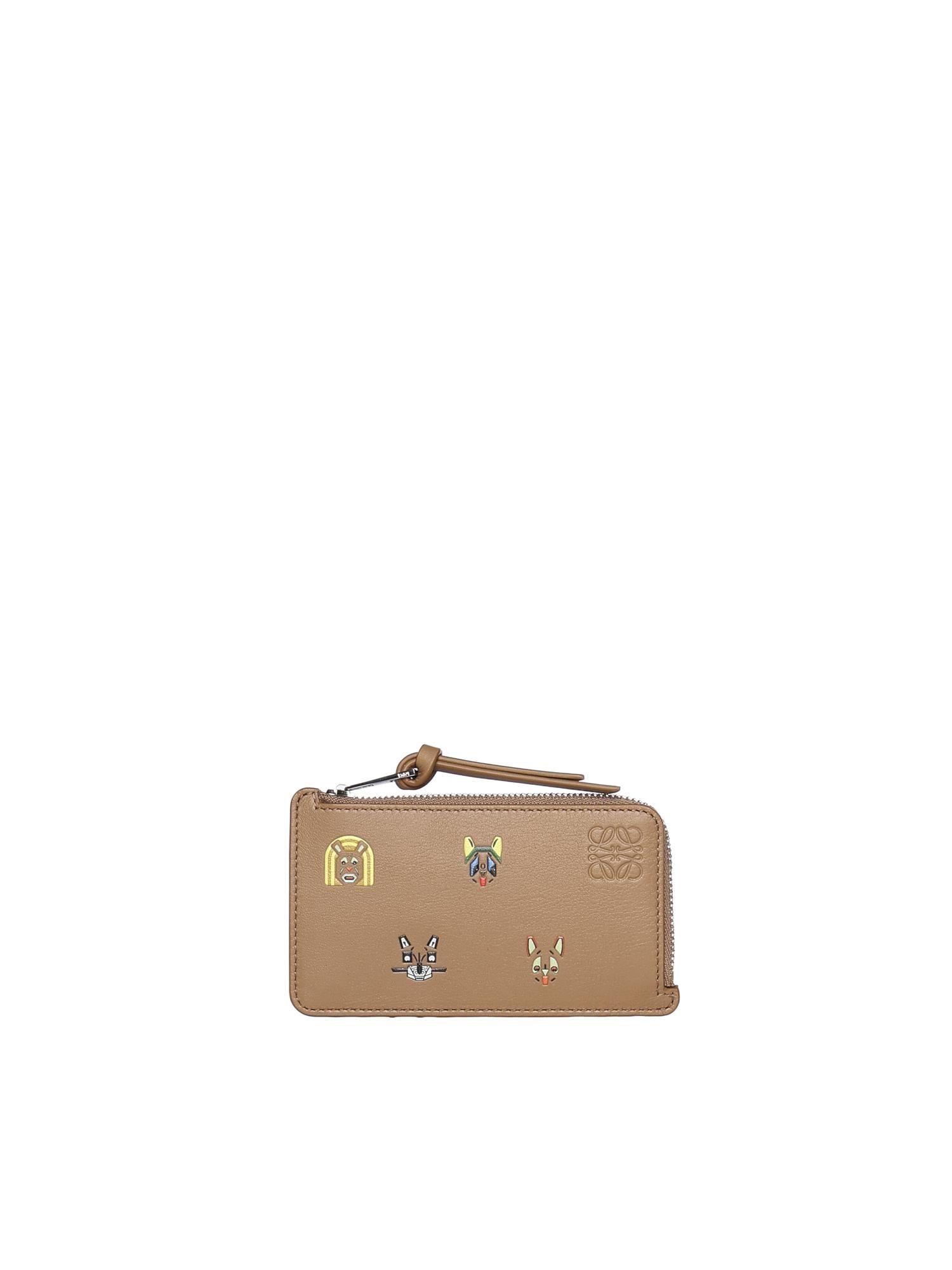 Portacarte con portamonete Cats in pelle di vitello<BR/><BR/> C643Z40XAH 9579 LOEWE 