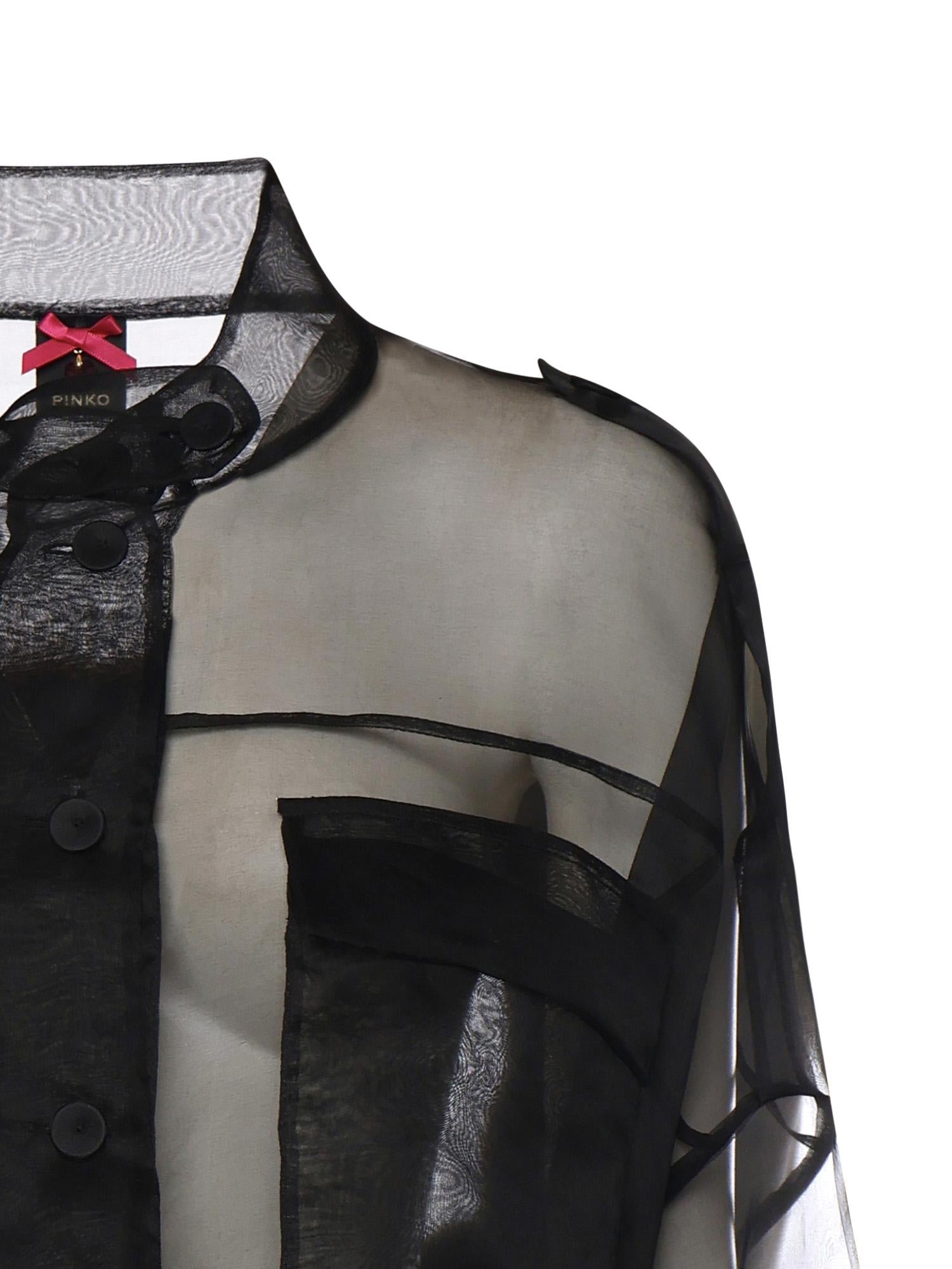 Caban cropped in organza di pura seta 106603 A2DJZ99 PINKO 