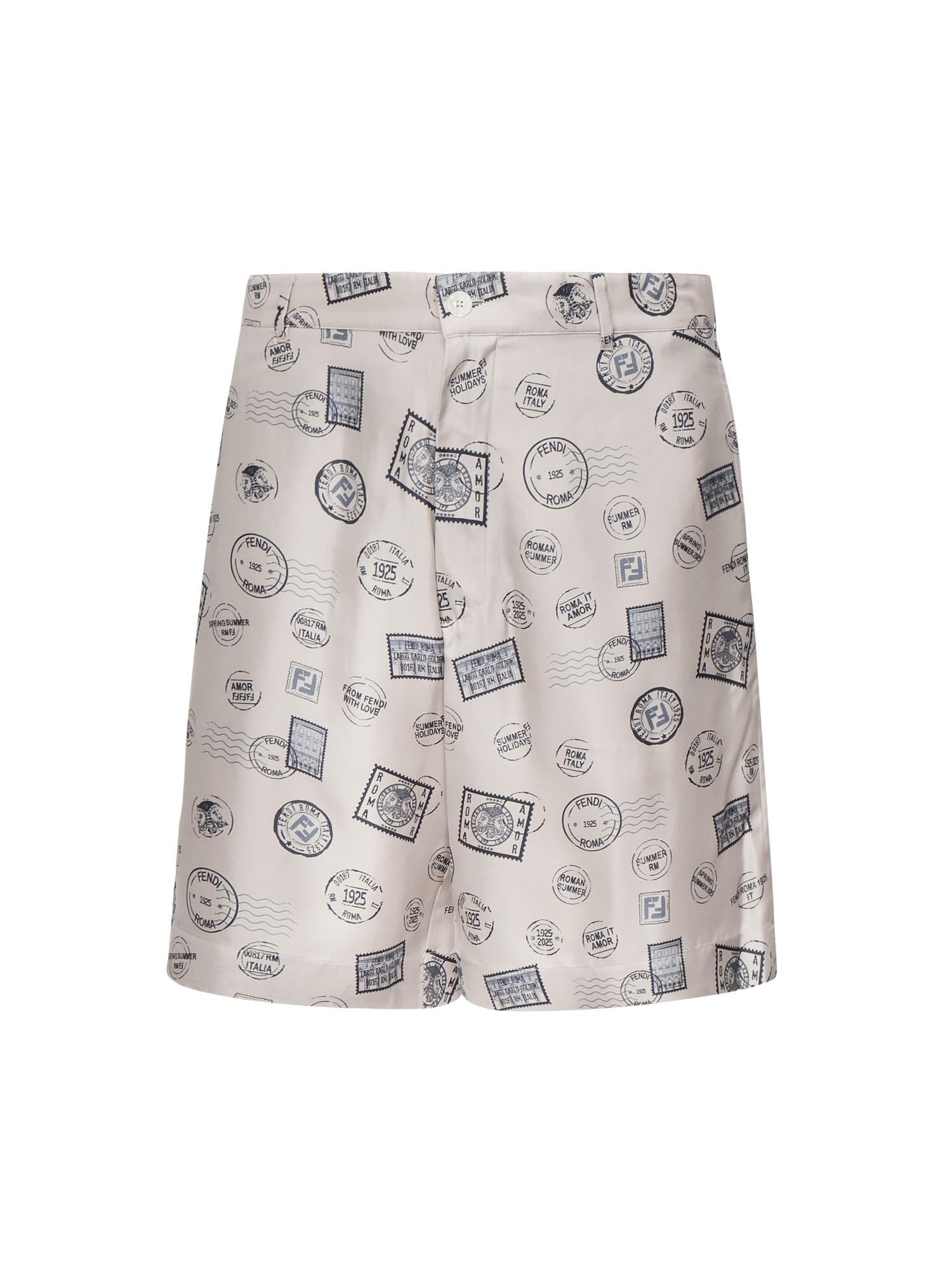 Pantaloncini in seta con stampa FB1014 AUVPF0YPK FENDI 