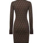 Abito in cotone con stampa logo all-over FZDC83 ASJTF0GGE FENDI 