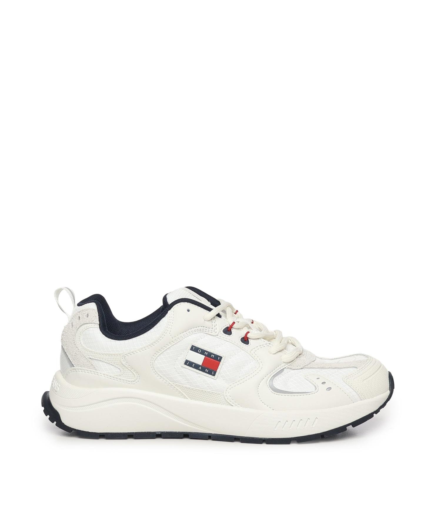 Sneakers con mix di texture e logo<BR/> EM0EM01581 TCR TOMMY HILFIGER 