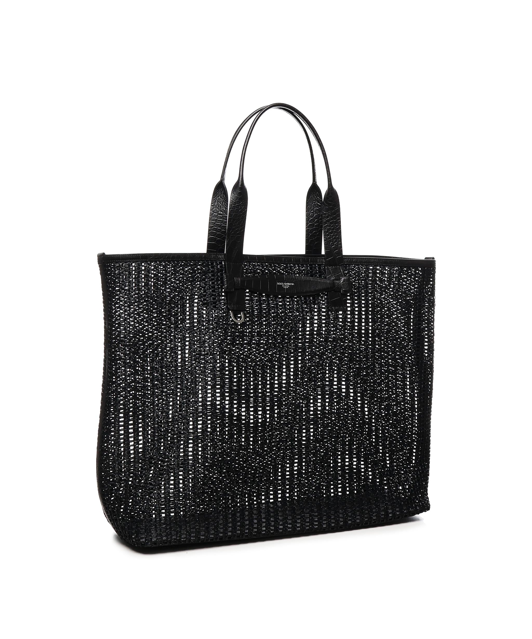 Borsa tote in rafia e pelle<BR/> BM2453 A9O948B956 DOLCE & GABBANA 