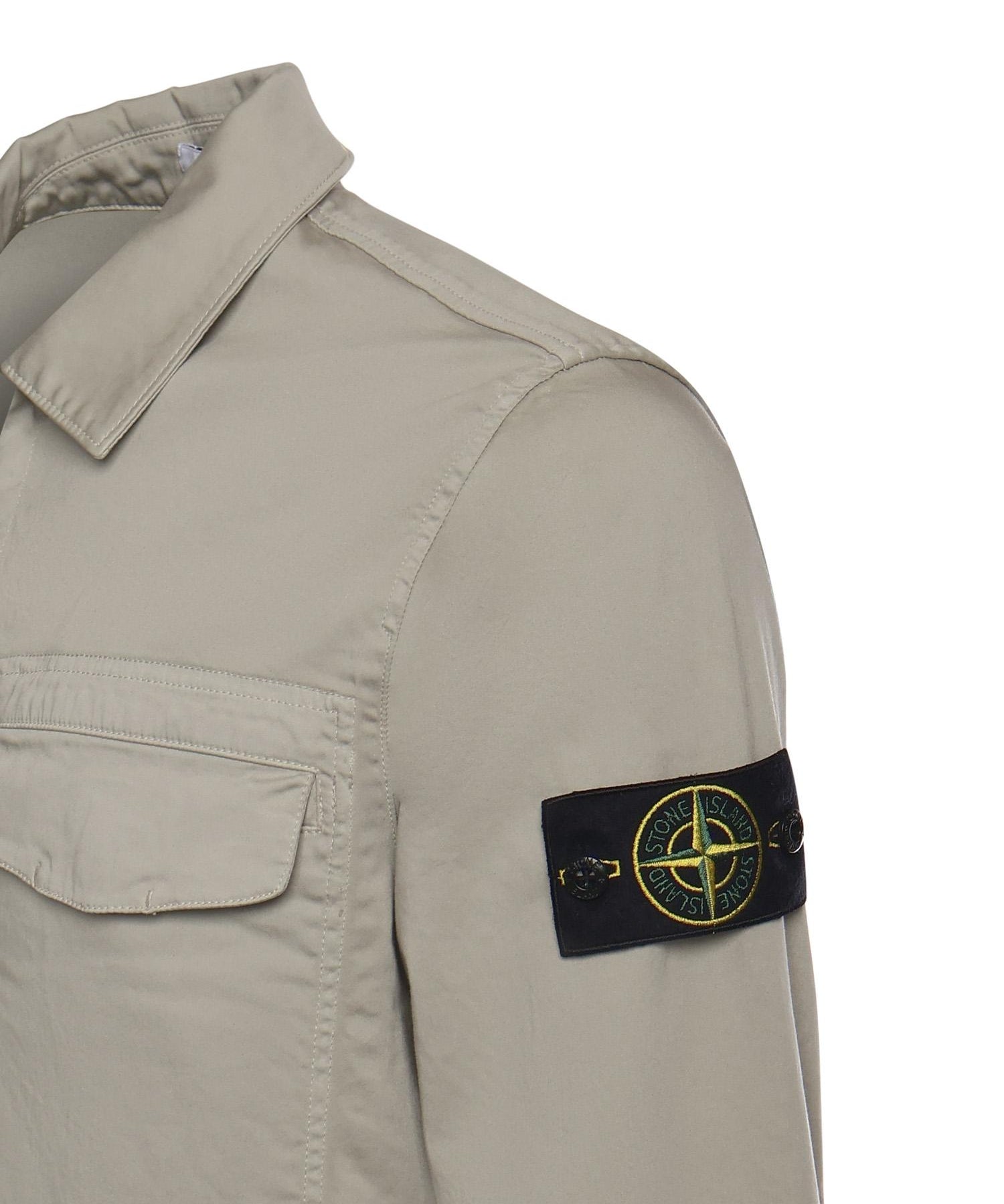 Overshirt in raso di cotone con logo L1S151200015 S0012V0061 STONE ISLAND 