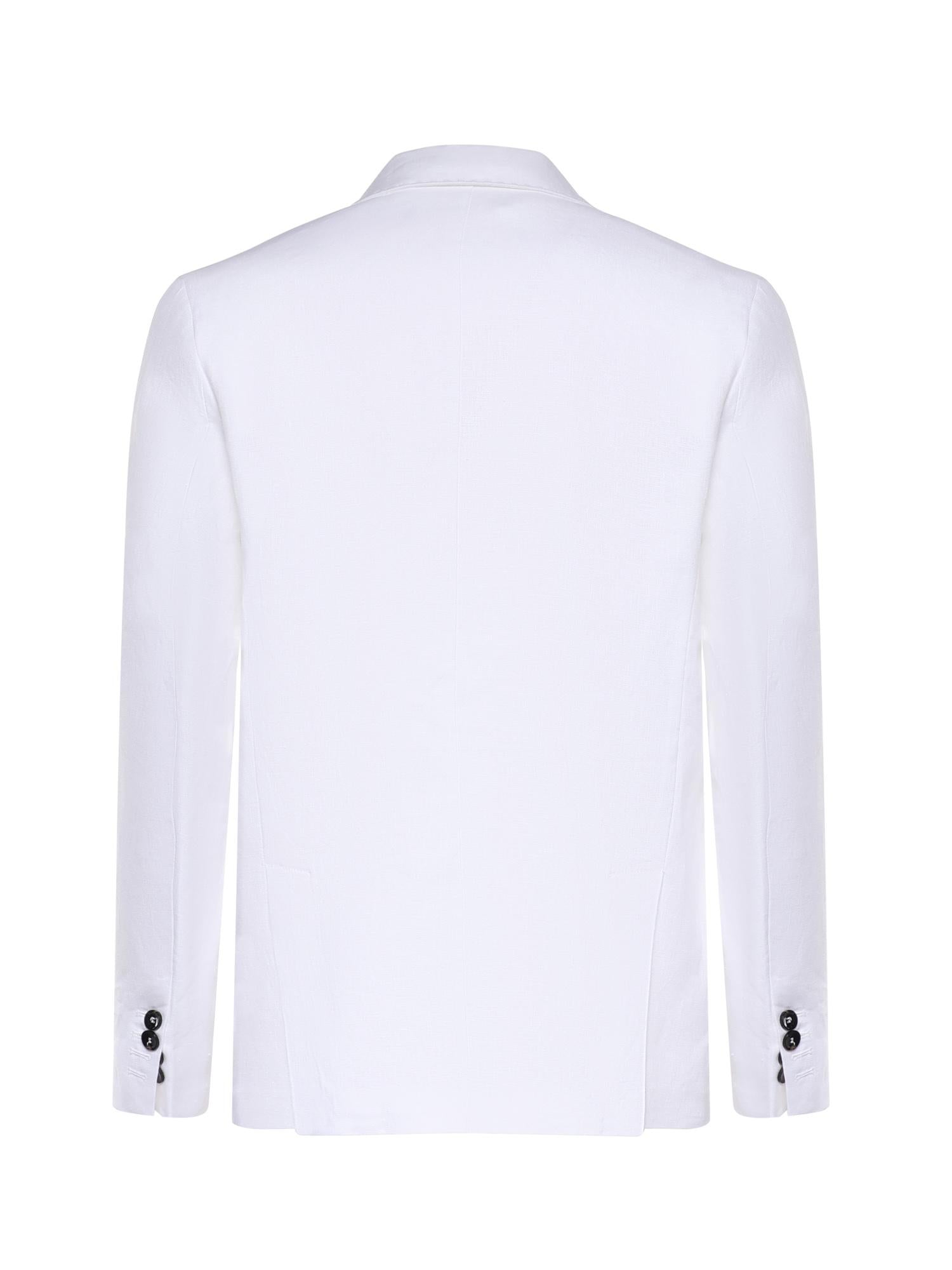 Blazer doppiopetto in lino MCAUS3259S26 282 MICHAEL COAL 