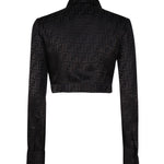 Camicia cropped in seta FF jacquard FS7994 AJ0ZF0GME FENDI 
