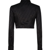 Camicia cropped in seta FF jacquard FS7994 AJ0ZF0GME FENDI 