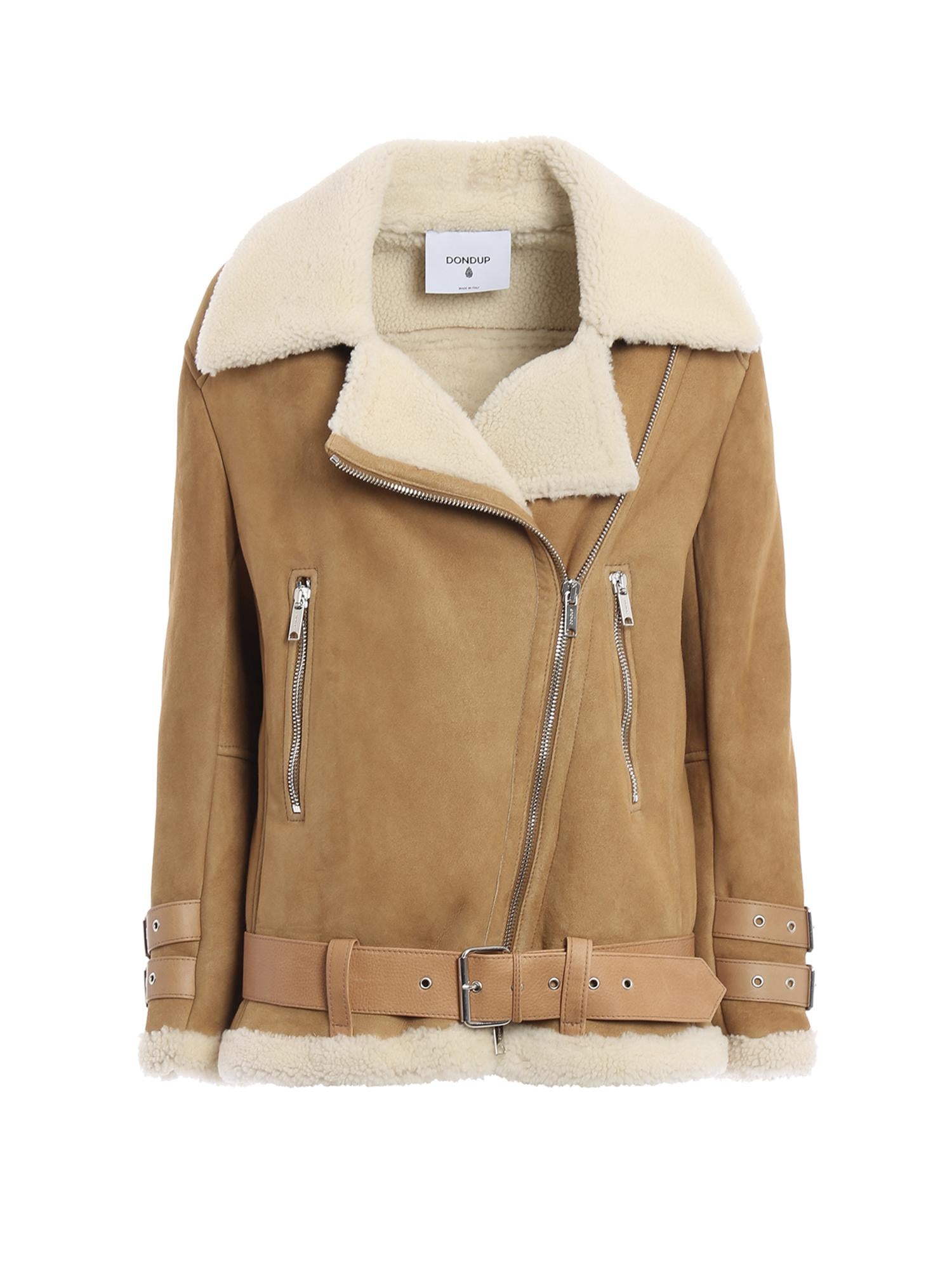 Giacca in suede con shearling DJ648 PL0516DXXX430 DONDUP 