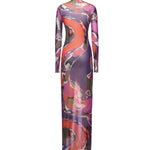 Abito in tulle con stampa Orchidee 5UJI26 5U839017 PUCCI 