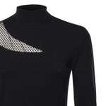 Abito dolcevita con inserti di strass perlati 79AAF803 CMX47899 GENNY 