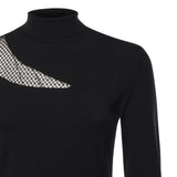 Abito dolcevita con inserti di strass perlati 79AAF803 CMX47899 GENNY 