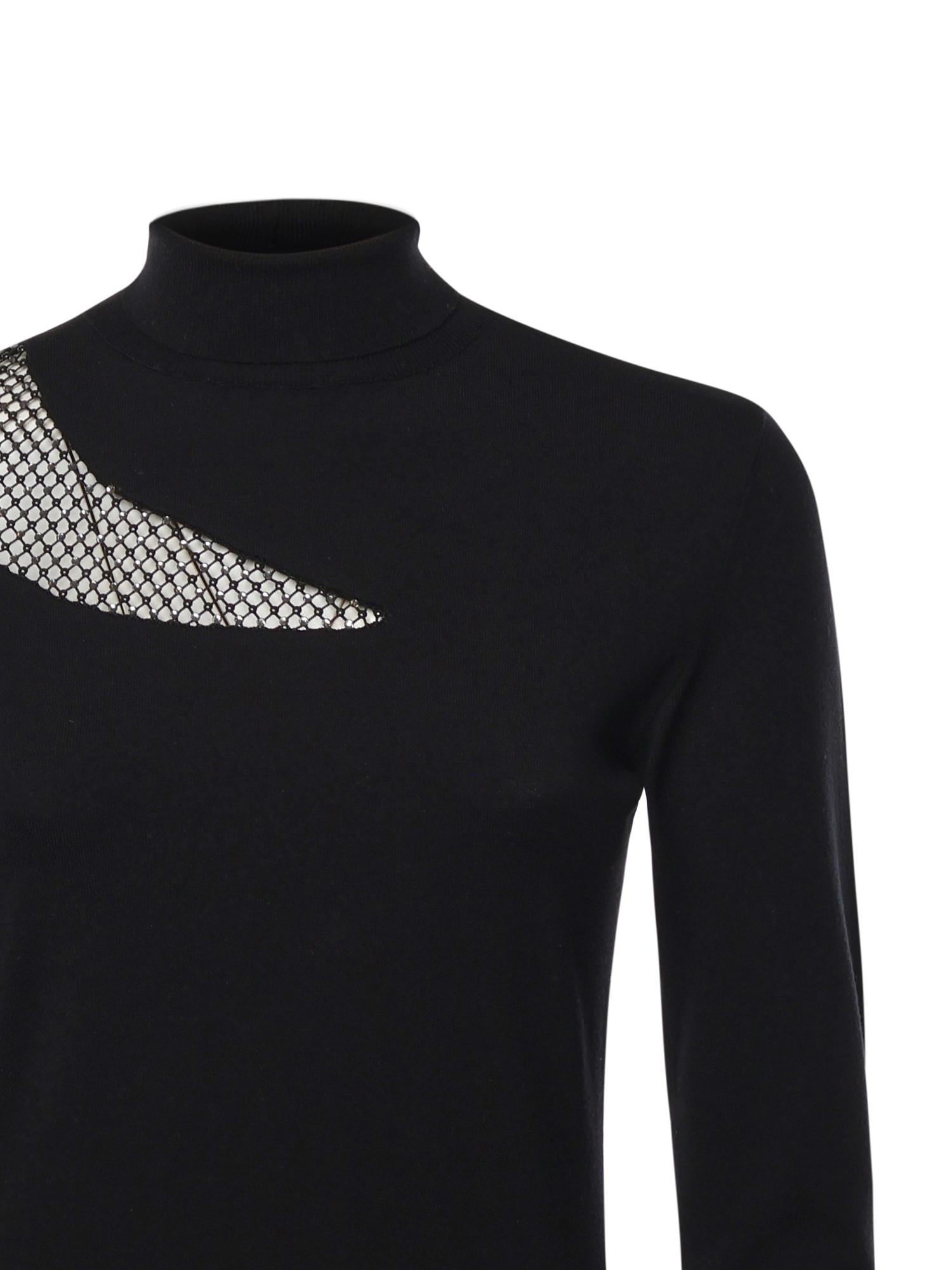 Abito dolcevita con inserti di strass perlati 79AAF803 CMX47899 GENNY 