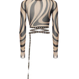 Top cropped stampa Marmo 6HJM32 6H769007 PUCCI 