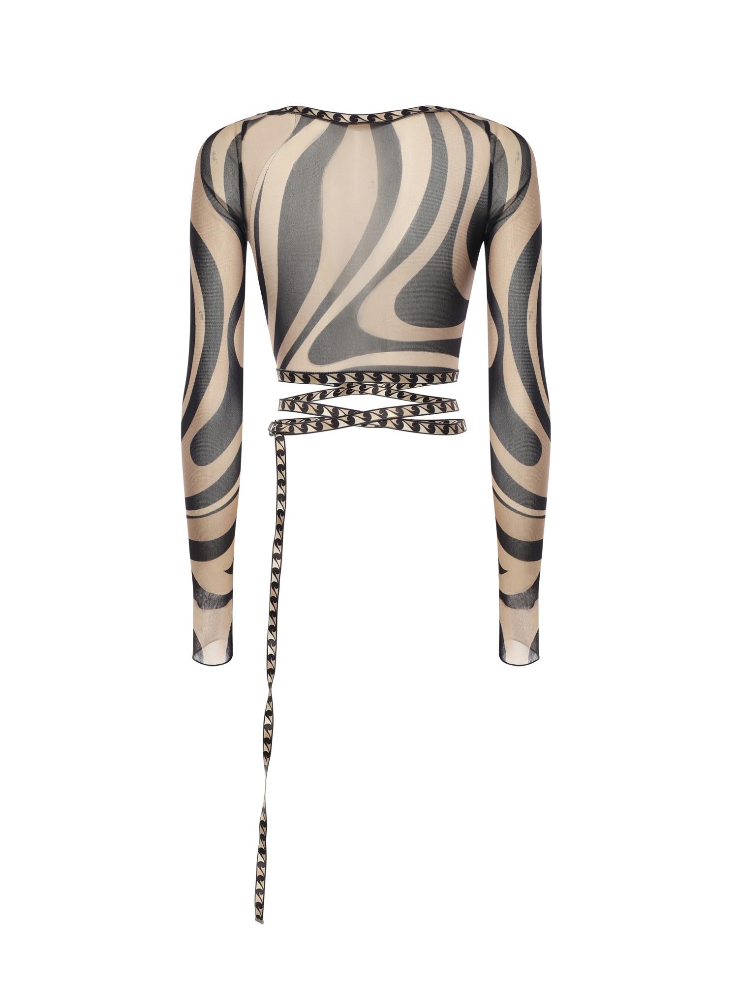 Top cropped stampa Marmo 6HJM32 6H769007 PUCCI 
