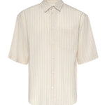 Camicia a righe in misto viscosa G6AB0012 BURRO GRIFONI 