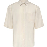 Camicia a righe in misto viscosa G6AB0012 BURRO GRIFONI 