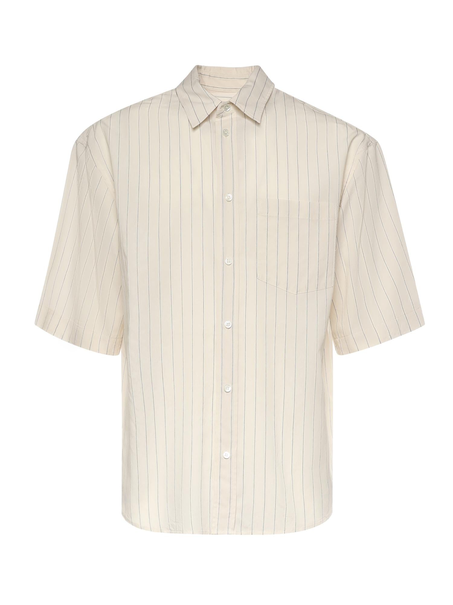 Camicia a righe in misto viscosa G6AB0012 BURRO GRIFONI 