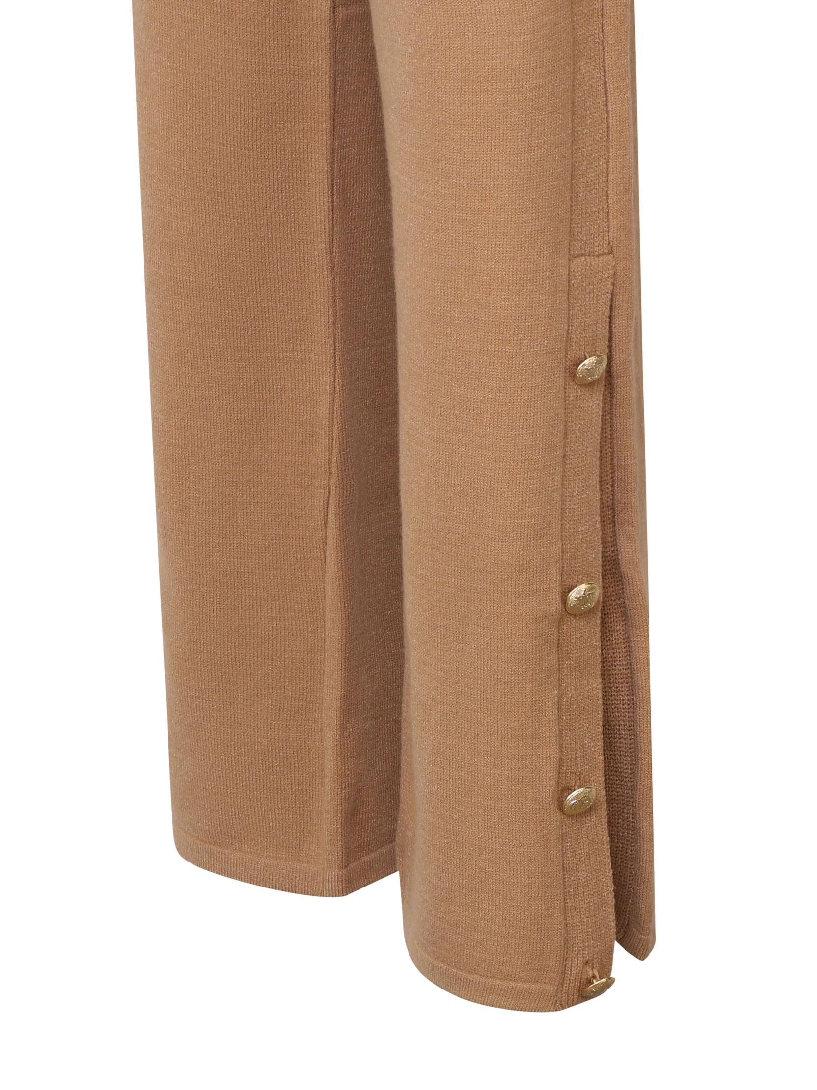 Pantaloni in maglia con bottoni decorativi in oro MMDMA4060 CAMMELLO MARIUCCIA Milano 
