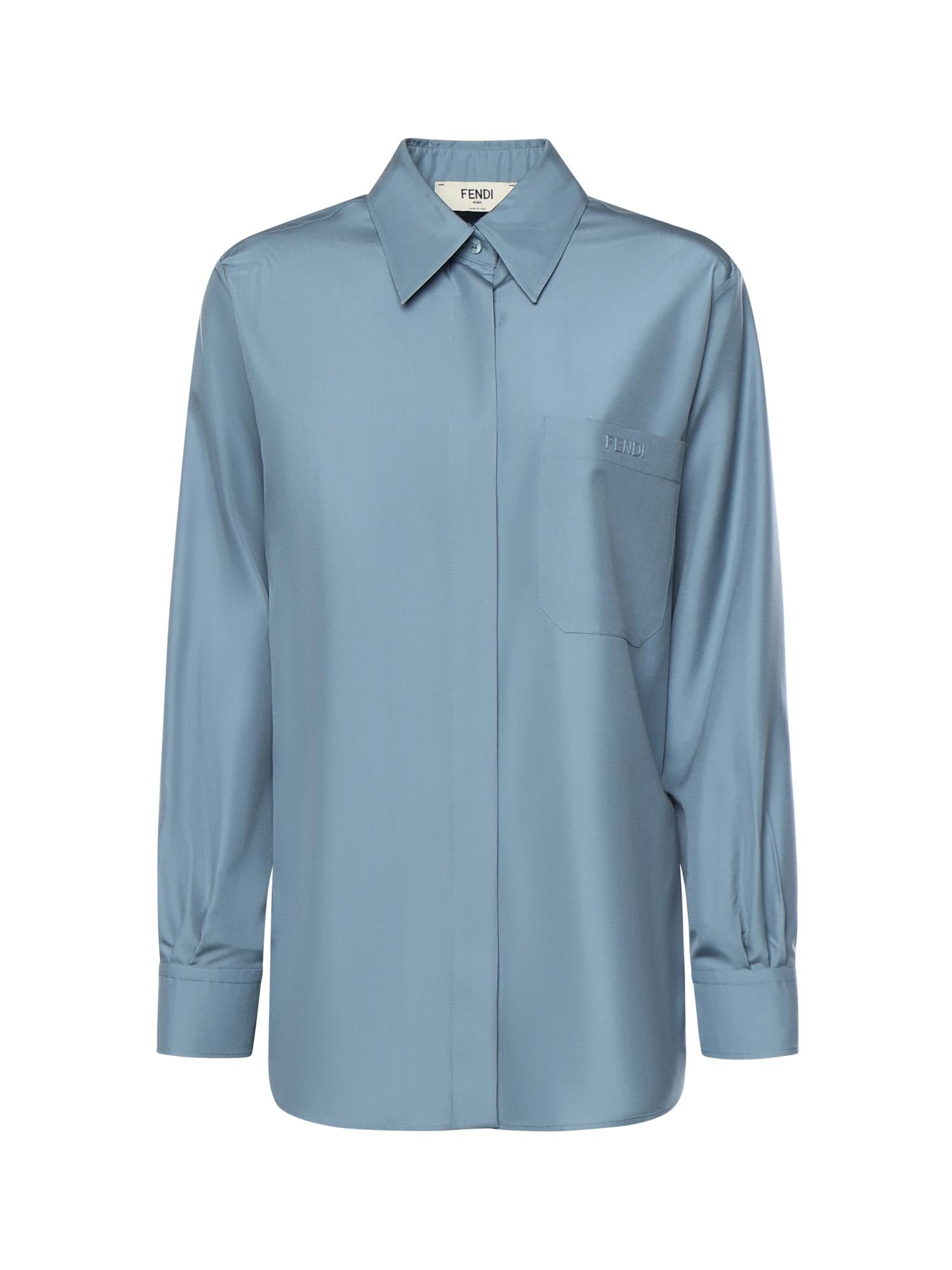 Camicia in popeline di seta FS8333 AVJRF1UKD FENDI 