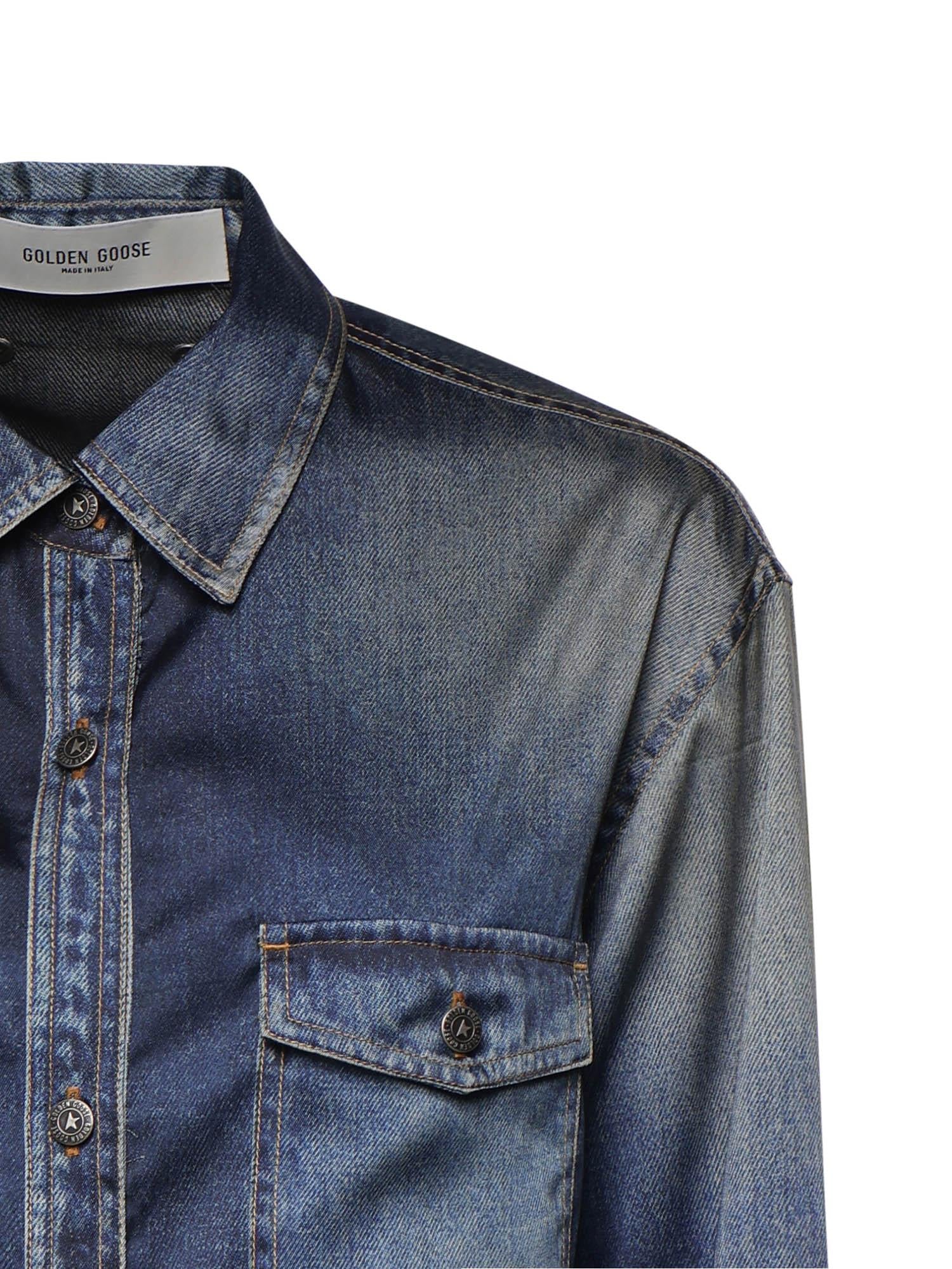 Camicia effetto denim lived-in GWP02525 P00240650100 GOLDEN GOOSE 