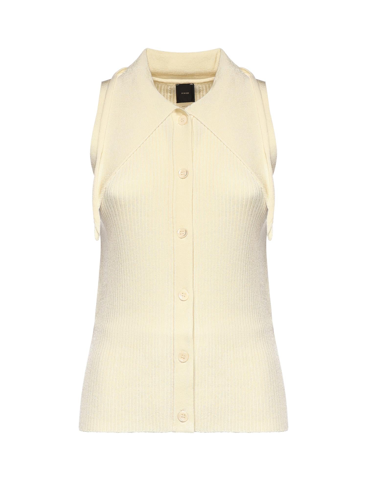 Top con nodo a bandana e bottoni 106315 A347C04 PINKO 