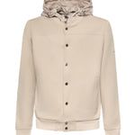 Giubbotto in misto cotone con logo HE1420005 BEIGE HESKIMO 