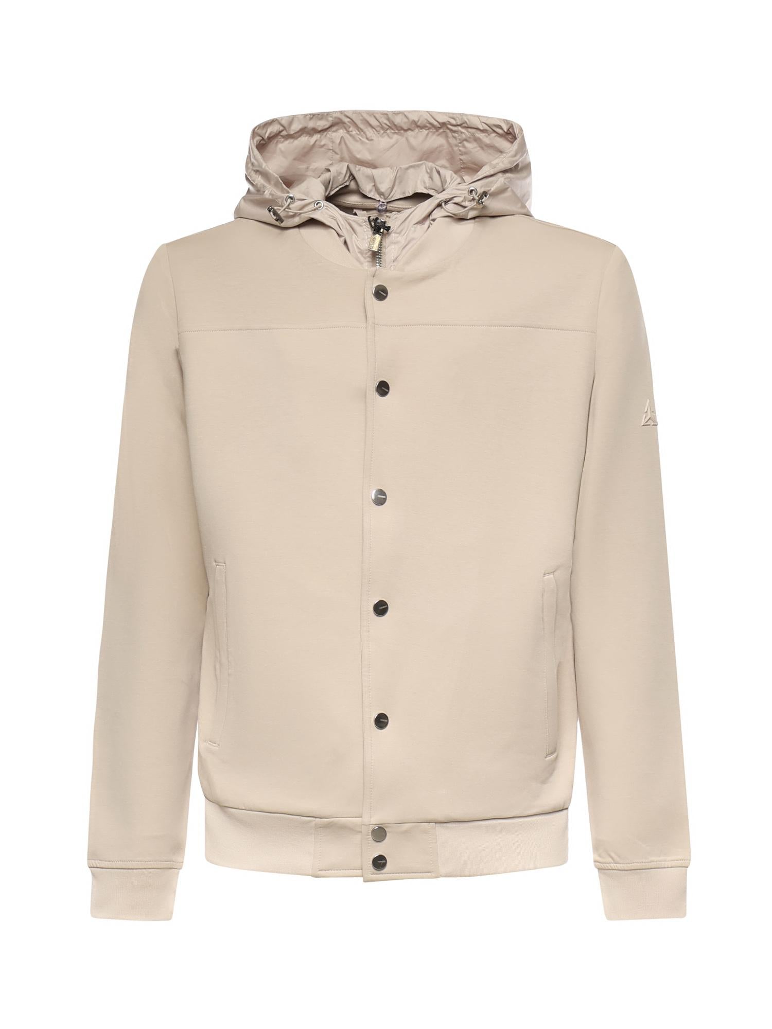 Giubbotto in misto cotone con logo HE1420005 BEIGE HESKIMO 