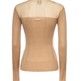 Maglia a coste con trasparenze 106317 A34BC83 PINKO 
