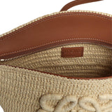 Pochette Eclipse in rafia e pelle di vitello ANNGNN0X01 2435 LOEWE 