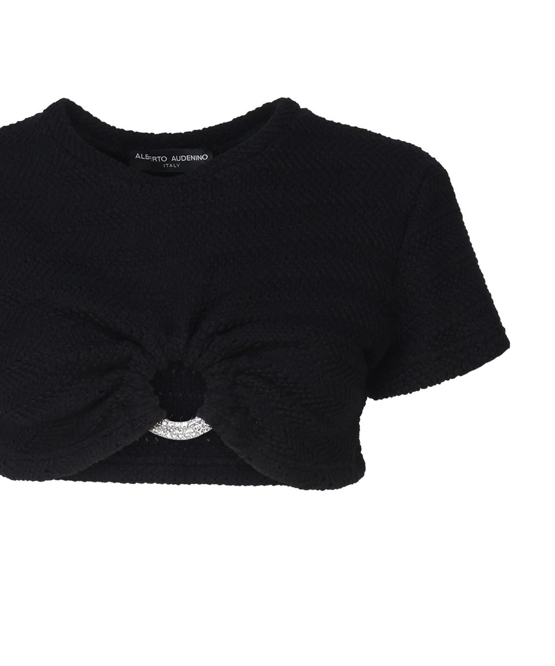 Maglia cropped con dettaglio cut- out AUS4MUST -BLACK ALBERTO AUDENINO 