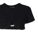 Maglia cropped con dettaglio cut- out AUS4MUST -BLACK ALBERTO AUDENINO 