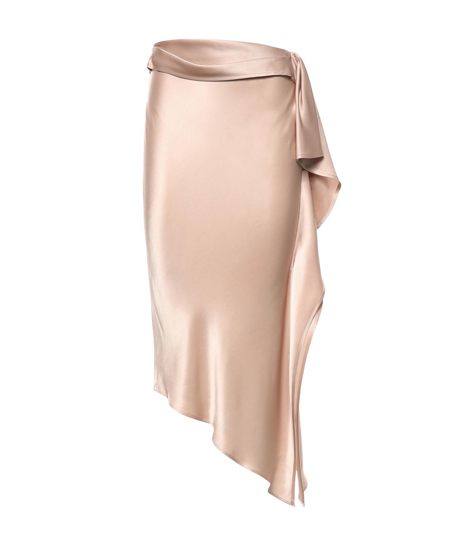 Gonna longuette asimmetrica in satin 106638 A1Y5Q35 PINKO 