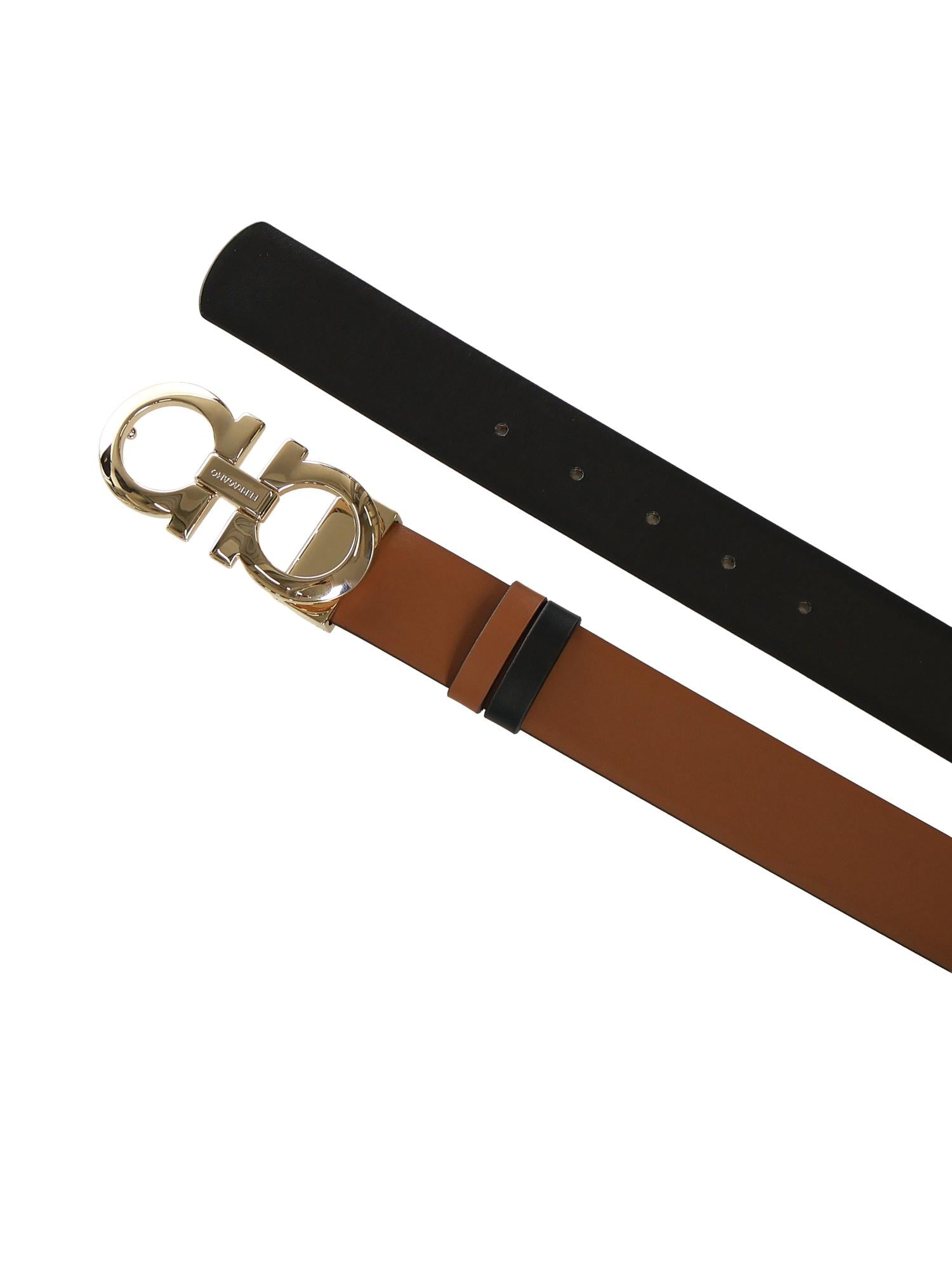 Cintura Gancini in pelle<BR/> 23A564 674471532 FERRAGAMO 