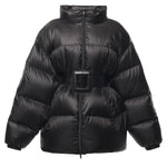 Piumino corto Hourglass con cintura in tessuto tecnico 850864 TTO411000 BALENCIAGA 