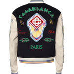Giubbotto bomber patchwork in ciniglia MF24OT131 01 CASABLANCA 