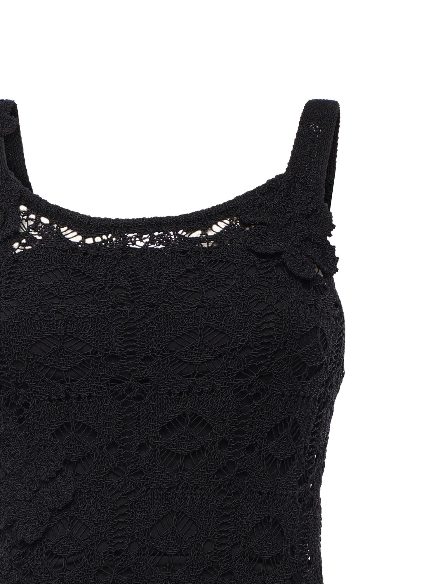 Abito midi crochet con fiori applicati 106862 A3B8Z99 PINKO 