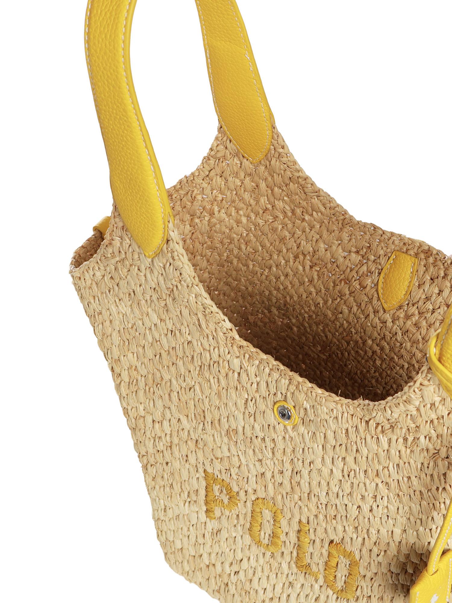Borsa tote Polo Play in rafia e pelle 428978557 001 POLO RALPH LAUREN 