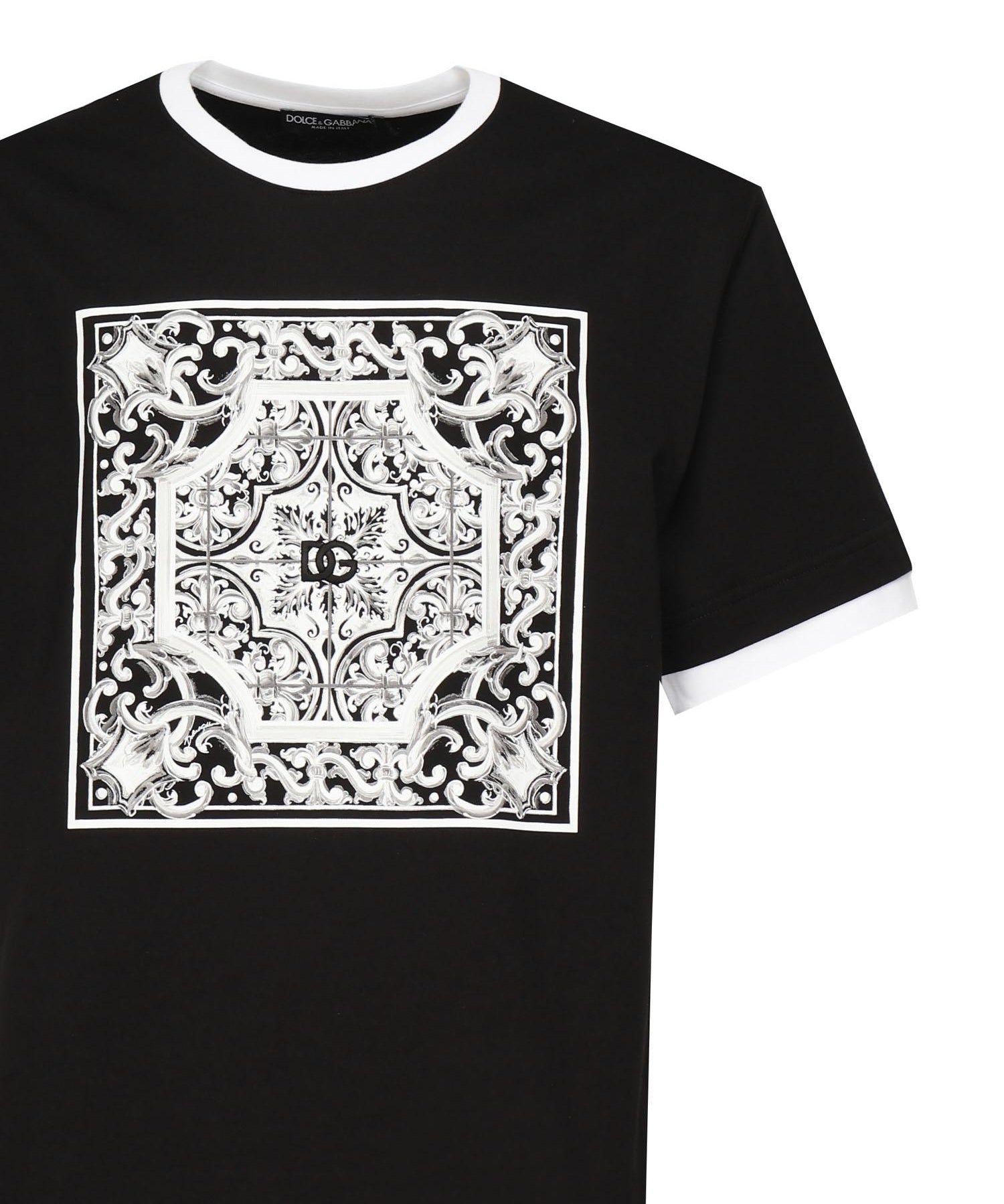T-shirt con stampa e ricamo G8ST2Z G7O9TN0000 DOLCE & GABBANA 