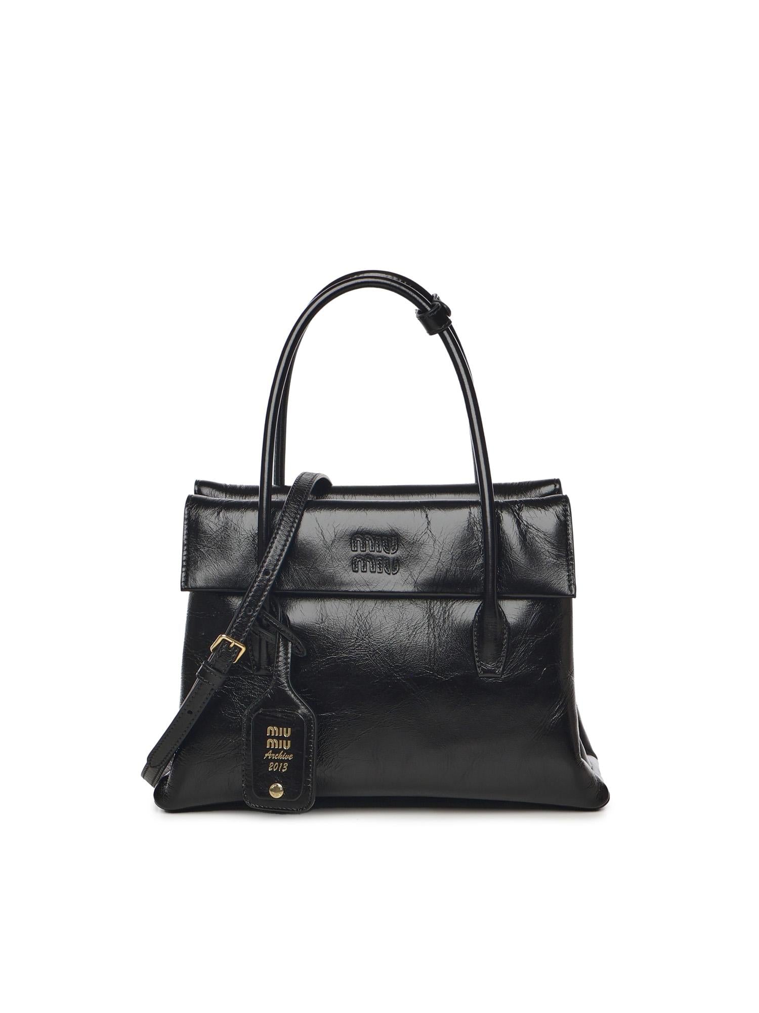 Borsa Solitaire in pelle lucida 5BA302 US0F0002 MIU MIU 
