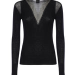 Maglia a coste con trasparenze 106317 A34BZ99 PINKO 