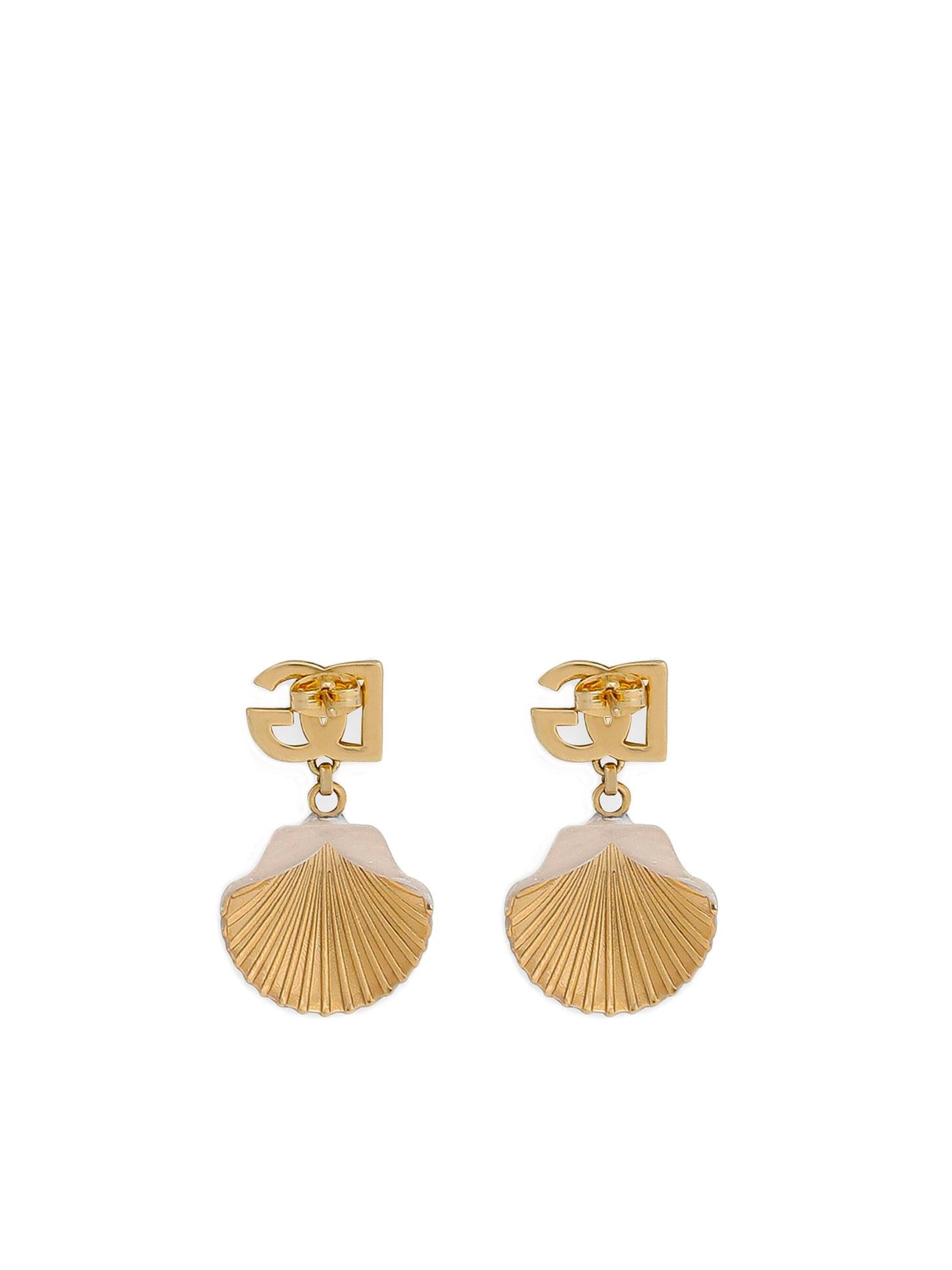 Orecchini con logo DG e conchiglia WEQ6A1 W1111ZOO00 DOLCE & GABBANA 