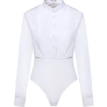 Body-camicia in popeline di cotone AA9B0416T611C 000 ALAIA 