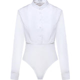 Body-camicia in popeline di cotone AA9B0416T611C 000 ALAIA 
