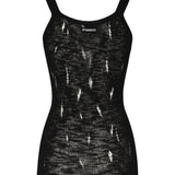Canottiera a costine con strappi 105143 A2LPZ99 PINKO 