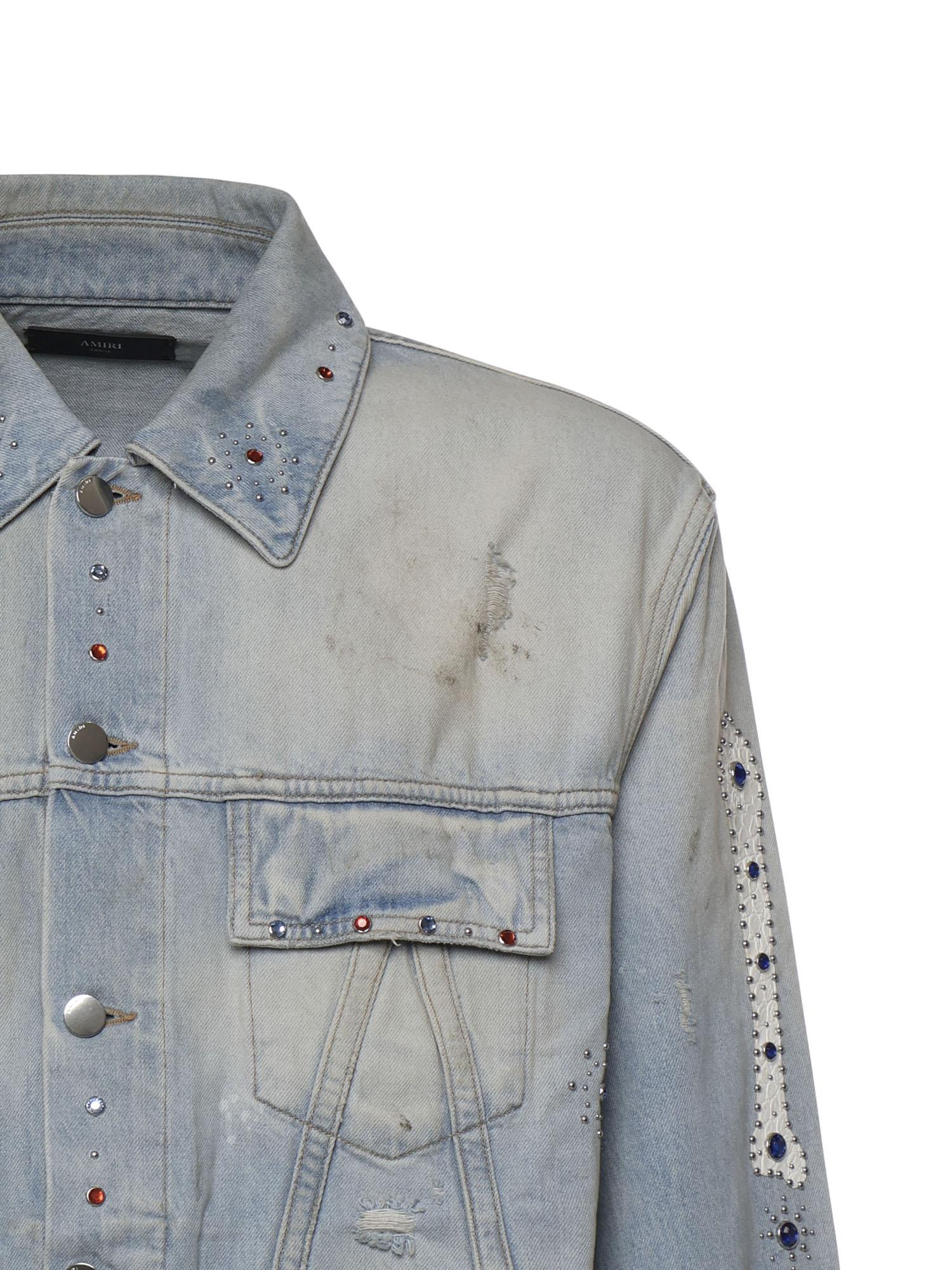 Giacca in denim con borchie AMOUJA1036 543 AMIRI 