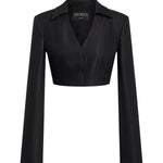 Blazer cropped in gessato lana e viscosa DJ848 EFE166D999 DONDUP 