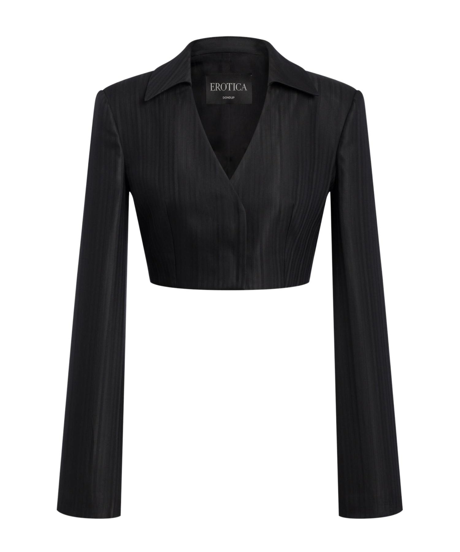 Blazer cropped in gessato lana e viscosa DJ848 EFE166D999 DONDUP 